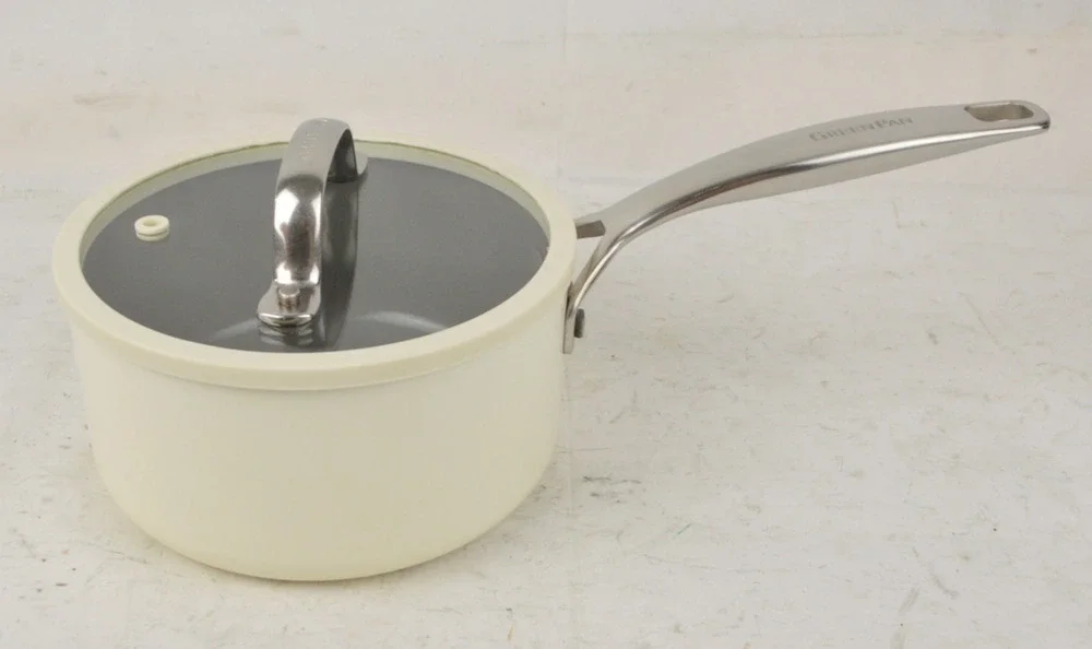 GreenPan 1.5 Qt Magneto-2 Induction Saucepan Pot White w/ Lid Nonstick Cookware